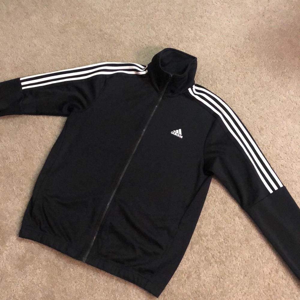 Adidas Black Full-Zip Track Jacket Size Large